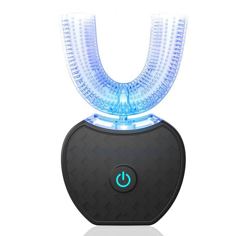 360 Degrees Intelligent Automatic Electric Toothbrush Waterproof U-Type Toothbrush Whitening Blue Light USB Charging