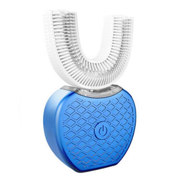 360 Degrees Intelligent Automatic Electric Toothbrush Waterproof U-Type Toothbrush Whitening Blue Light USB Charging
