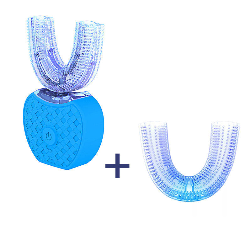 360 Degrees Intelligent Automatic Electric Toothbrush Waterproof U-Type Toothbrush Whitening Blue Light USB Charging