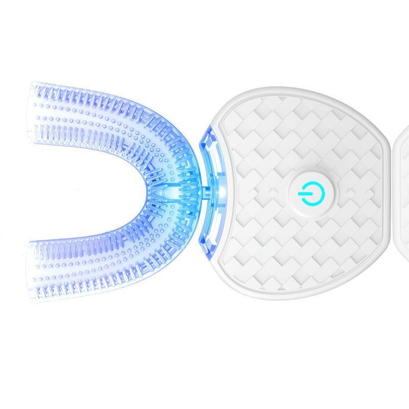 360 Degrees Intelligent Automatic Electric Toothbrush Waterproof U-Type Toothbrush Whitening Blue Light USB Charging