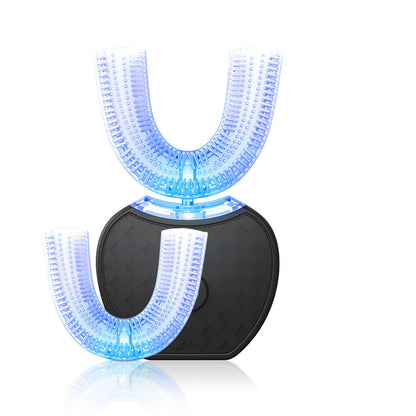 360 Degrees Intelligent Automatic Electric  Toothbrush Waterproof U-Type Toothbrush Whitening Blue Light USB Charging